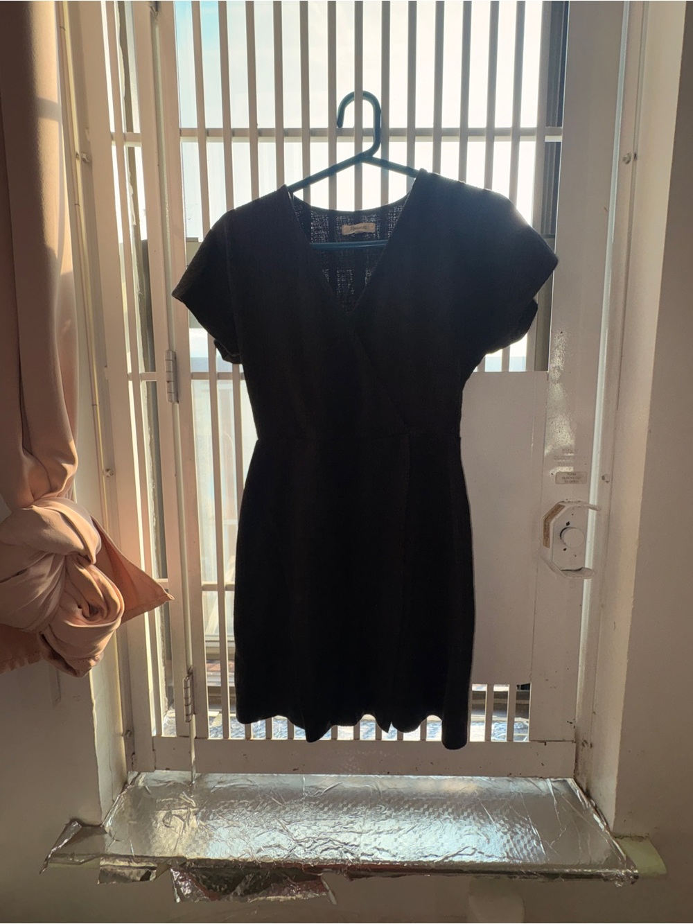 Madewell V Neck Short Sleeve Wrap Short Dress